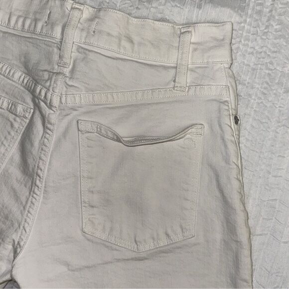 Madewell 24 White Cut Off Raw Fringe Hem Stretch Denim Shorts - Picture 11 of 14